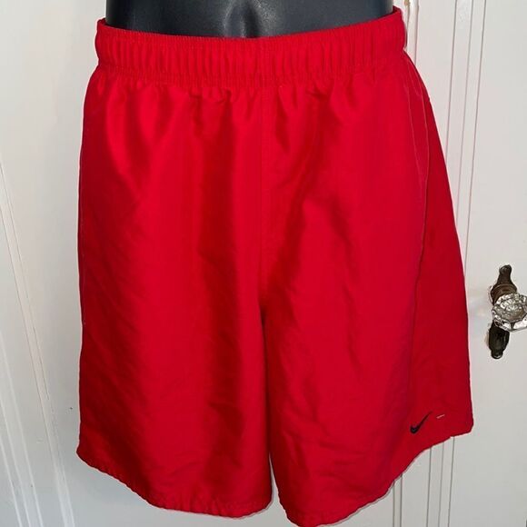 Nike red polyester swim trunks - Picture 1 of 8